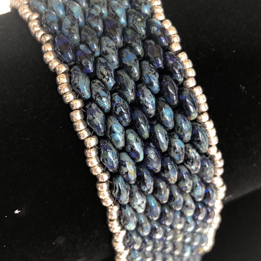 Picasso blue and Sterling Bracelet